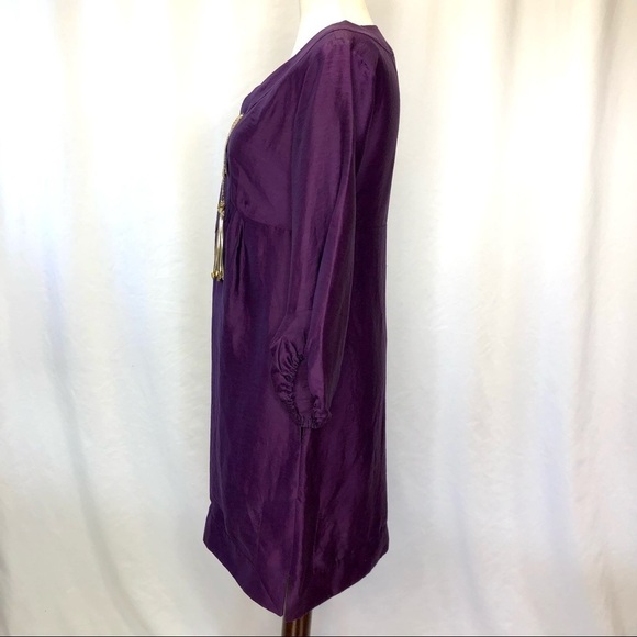 Diane von Furstenberg Honey Pie purple linen blend tunic dress pockets size 0 - Picture 6 of 10
